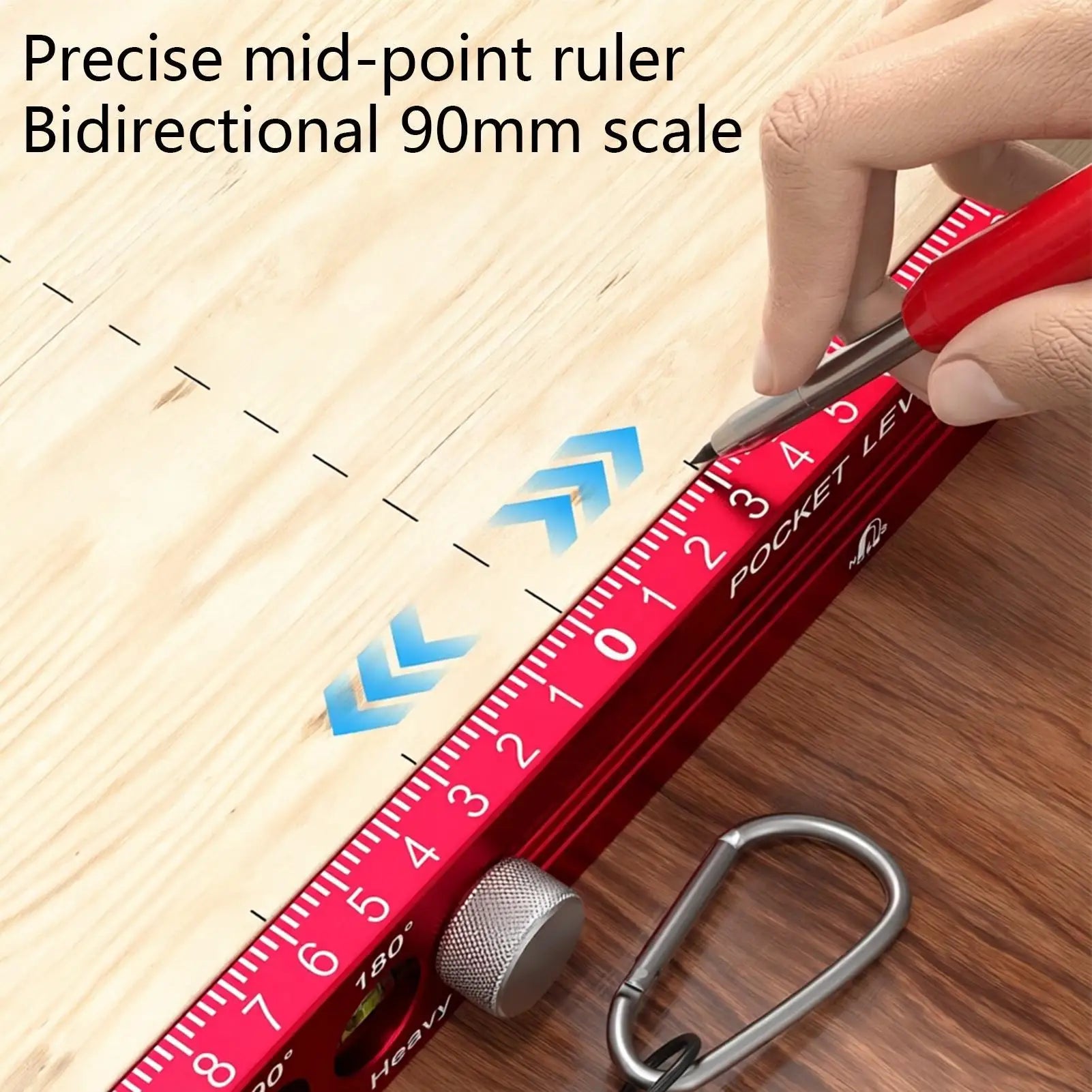 Measuring Tools for Woodworking Magnetic Horizontal Guide Carpenter Ruler with Metric and Imperial Scale for Cutting Marking