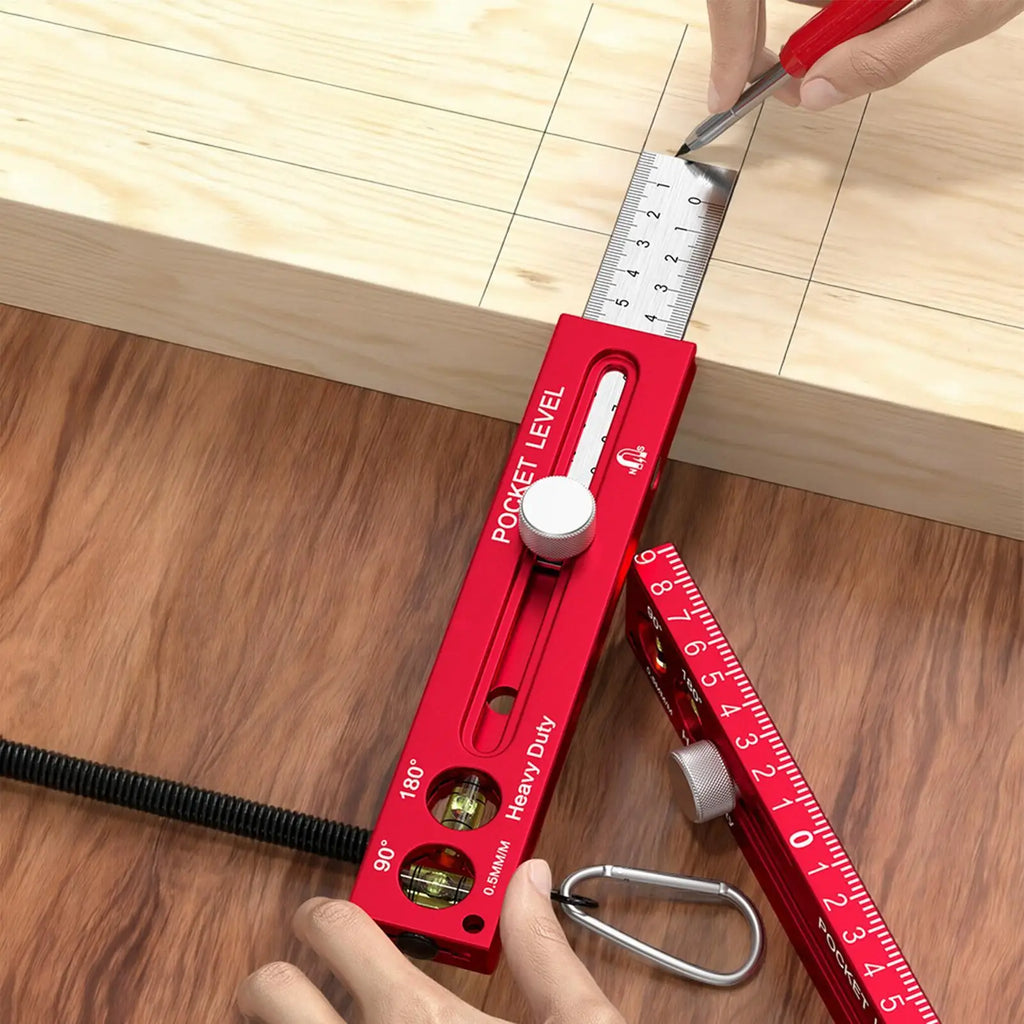 Measuring Tools for Woodworking Magnetic Horizontal Guide Carpenter Ruler with Metric and Imperial Scale for Cutting Marking